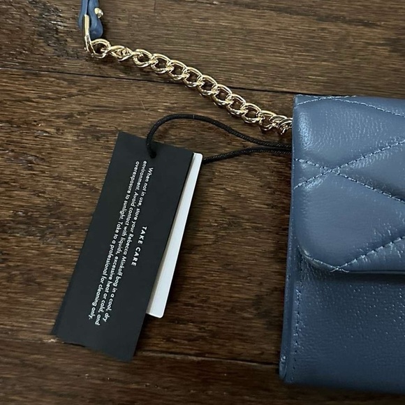Rebecca Minkoff-Edie Wallet on a Chain crossbody-blue slate-Brand new with tags. - Picture 11 of 12